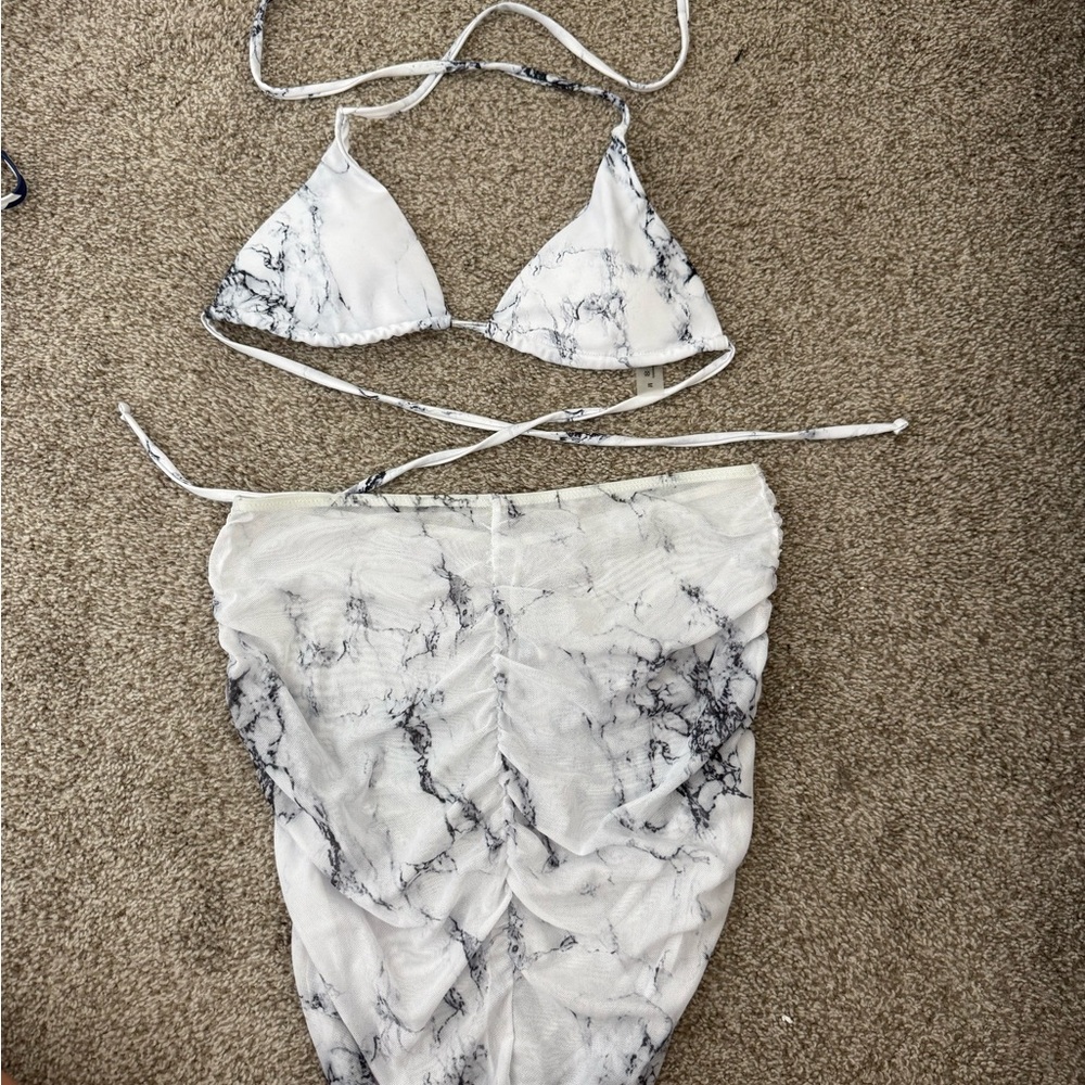 Marble Print Bikini Set